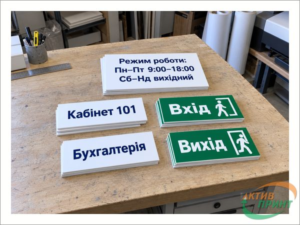 Таблички из ПВХ с УФ-печатью